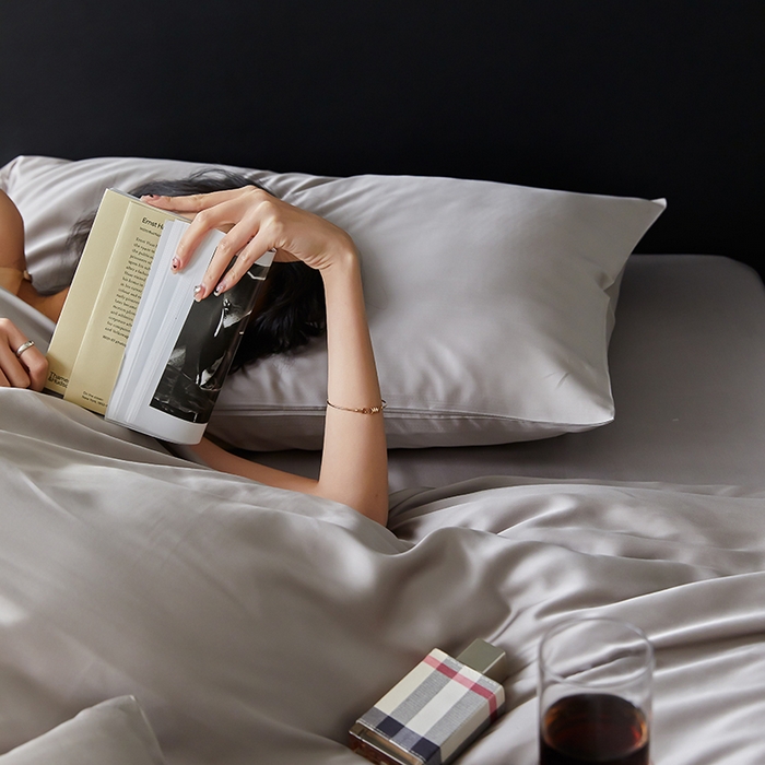 91家纺网 家纺一手货源 找家纺 咏绒家纺工厂店 2025新款60S奥地利兰精天丝轻奢四件套系列（风格二） 岩石灰