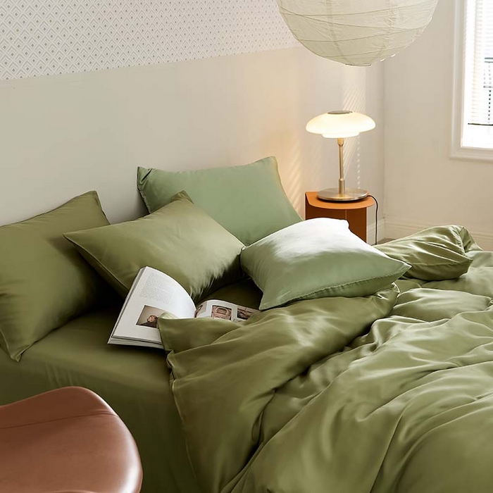 91家纺网 家纺一手货源 找家纺 咏绒家纺工厂店 2025新款60S奥地利兰精天丝轻奢系列（风格三） 欧芹绿