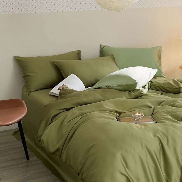 91家纺网 家纺一手货源 找家纺 咏绒家纺工厂店 2025新款60S奥地利兰精天丝轻奢系列（风格三） 欧芹绿