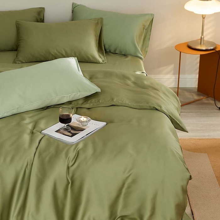 91家纺网 家纺一手货源 找家纺 咏绒家纺工厂店 2025新款60S奥地利兰精天丝轻奢系列（风格三） 欧芹绿