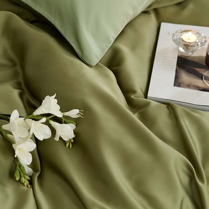 91家纺网 家纺一手货源 找家纺 咏绒家纺工厂店 2025新款60S奥地利兰精天丝轻奢系列（风格三） 欧芹绿