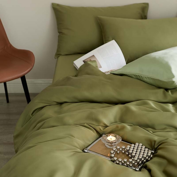 91家纺网 家纺一手货源 找家纺 咏绒家纺工厂店 2025新款60S奥地利兰精天丝轻奢系列（风格三） 欧芹绿