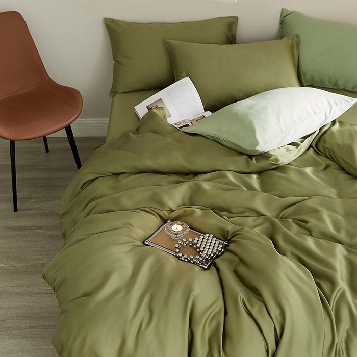 91家纺网 家纺一手货源 找家纺 咏绒家纺工厂店 2025新款60S奥地利兰精天丝轻奢系列（风格三） 欧芹绿