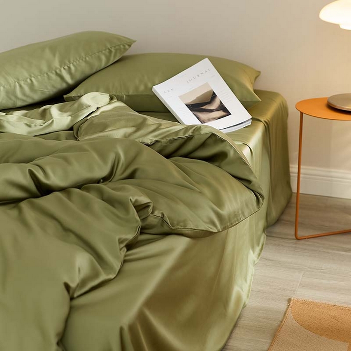 91家纺网 家纺一手货源 找家纺 咏绒家纺工厂店 2025新款60S奥地利兰精天丝轻奢系列（风格三） 欧芹绿