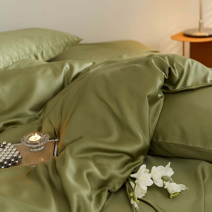 91家纺网 家纺一手货源 找家纺 咏绒家纺工厂店 2025新款60S奥地利兰精天丝轻奢系列（风格三） 欧芹绿