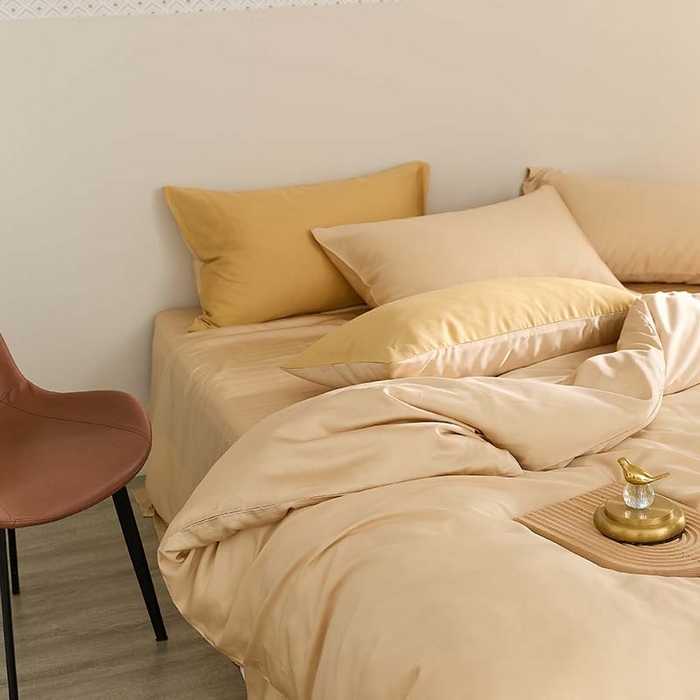 91家纺网 家纺一手货源 找家纺 咏绒家纺工厂店 2025新款60S奥地利兰精天丝轻奢系列（风格三） 沙茶色