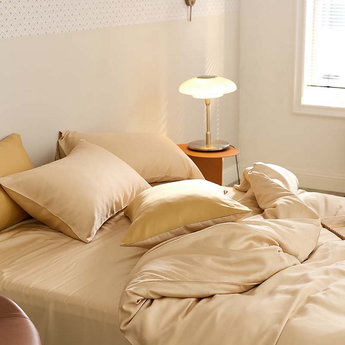 91家纺网 家纺一手货源 找家纺 咏绒家纺工厂店 2025新款60S奥地利兰精天丝轻奢系列（风格三） 沙茶色