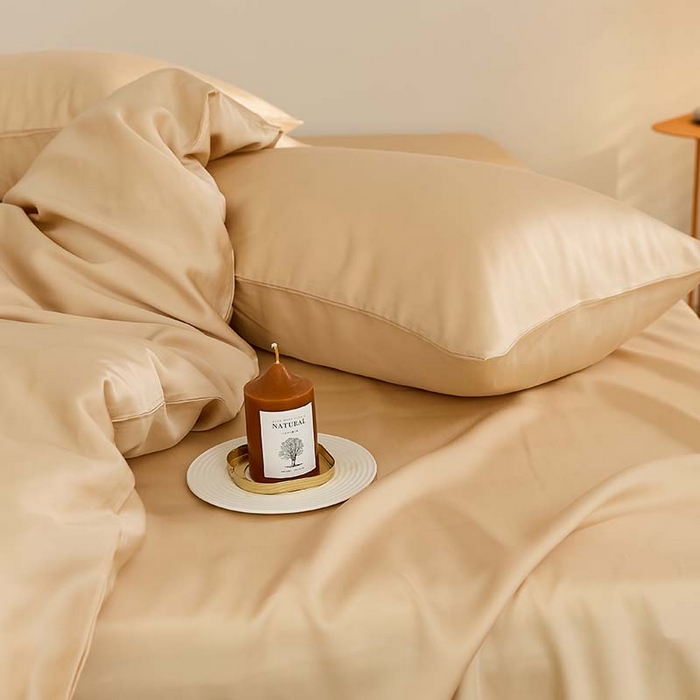 91家纺网 家纺一手货源 找家纺 咏绒家纺工厂店 2025新款60S奥地利兰精天丝轻奢系列（风格三） 沙茶色