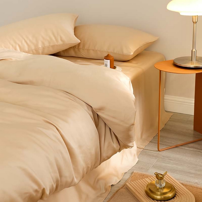 91家纺网 家纺一手货源 找家纺 咏绒家纺工厂店 2025新款60S奥地利兰精天丝轻奢系列（风格三） 沙茶色