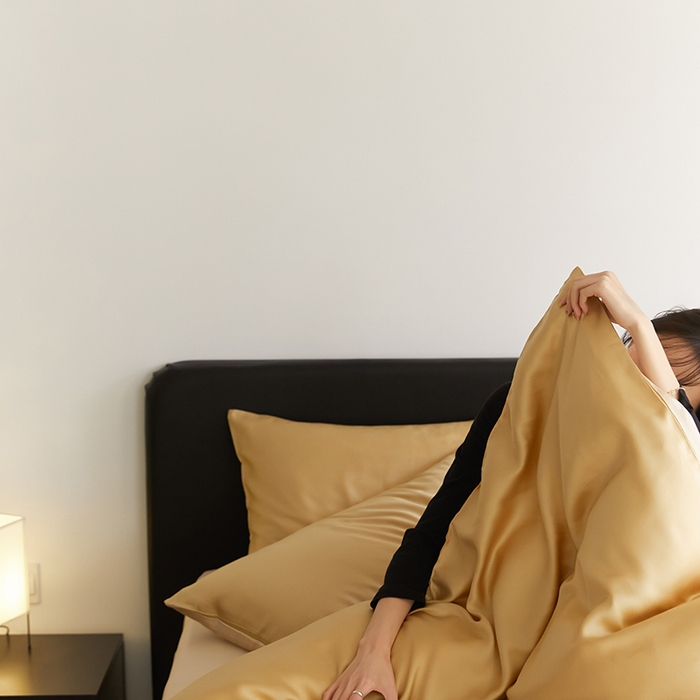 91家纺网 家纺一手货源 找家纺 咏绒家纺工厂店 2025新款60S奥地利兰精天丝轻奢四件套系列（风格二） 芝士黄-沙茶色