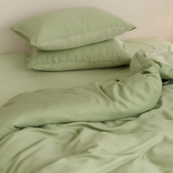 91家纺网 家纺一手货源 找家纺 咏绒家纺工厂店 2025新款60S奥地利兰精天丝轻奢系列（风格三） 香奈儿绿-嫩叶绿