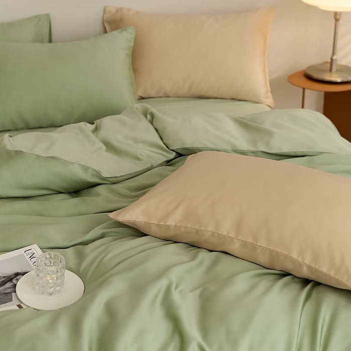 91家纺网 家纺一手货源 找家纺 咏绒家纺工厂店 2025新款60S奥地利兰精天丝轻奢系列（风格三） 香奈儿绿-嫩叶绿