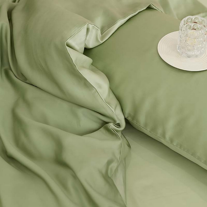 91家纺网 家纺一手货源 找家纺 咏绒家纺工厂店 2025新款60S奥地利兰精天丝轻奢系列（风格三） 香奈儿绿-嫩叶绿