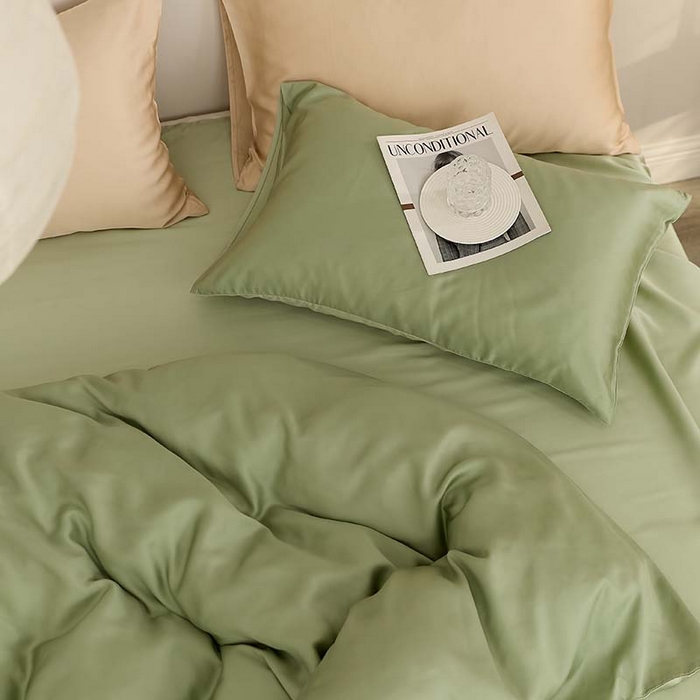 91家纺网 家纺一手货源 找家纺 咏绒家纺工厂店 2025新款60S奥地利兰精天丝轻奢系列（风格三） 香奈儿绿-嫩叶绿