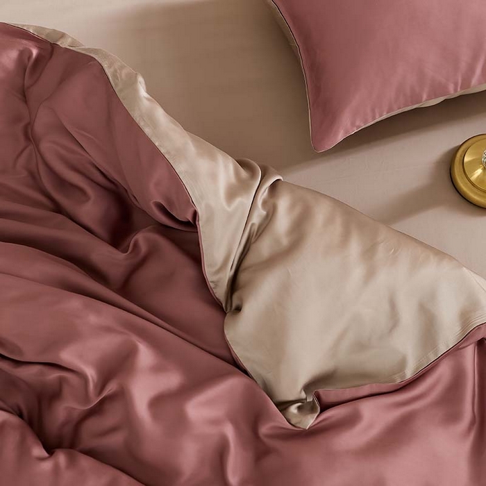 91家纺网 家纺一手货源 找家纺 咏绒家纺工厂店 2025新款60S奥地利兰精天丝轻奢系列（风格三） 野樱莓-芋泥灰