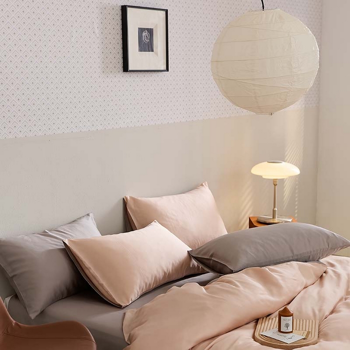 91家纺网 家纺一手货源 找家纺 咏绒家纺工厂店 2025新款60S奥地利兰精天丝轻奢系列（风格三） 月光色-岩石灰