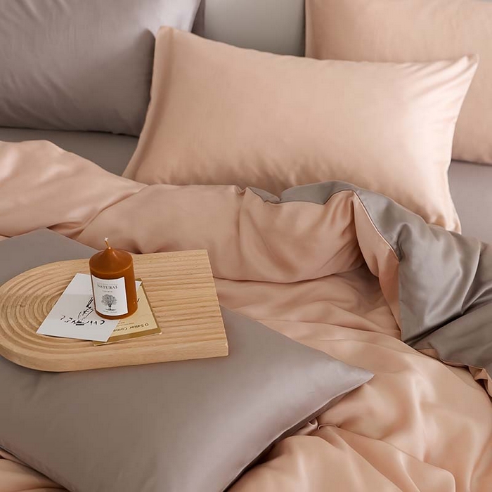 91家纺网 家纺一手货源 找家纺 咏绒家纺工厂店 2025新款60S奥地利兰精天丝轻奢系列（风格三） 月光色-岩石灰