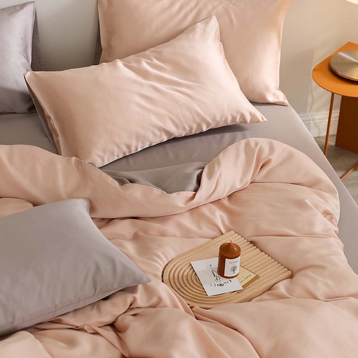 91家纺网 家纺一手货源 找家纺 咏绒家纺工厂店 2025新款60S奥地利兰精天丝轻奢系列（风格三） 月光色-岩石灰