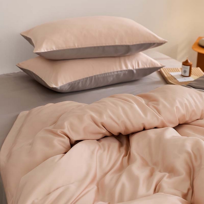 91家纺网 家纺一手货源 找家纺 咏绒家纺工厂店 2025新款60S奥地利兰精天丝轻奢系列（风格三） 月光色-岩石灰