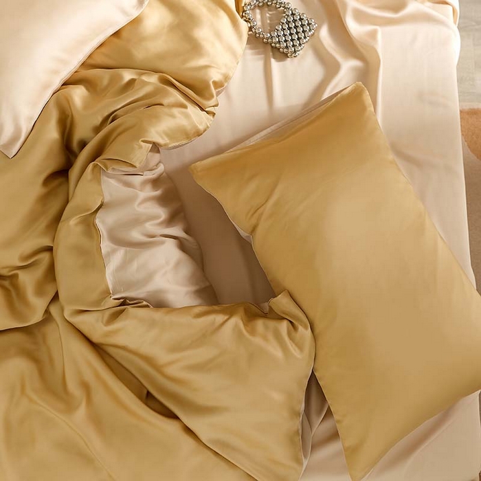 91家纺网 家纺一手货源 找家纺 咏绒家纺工厂店 2025新款60S奥地利兰精天丝轻奢系列（风格三） 芝士黄-沙茶色