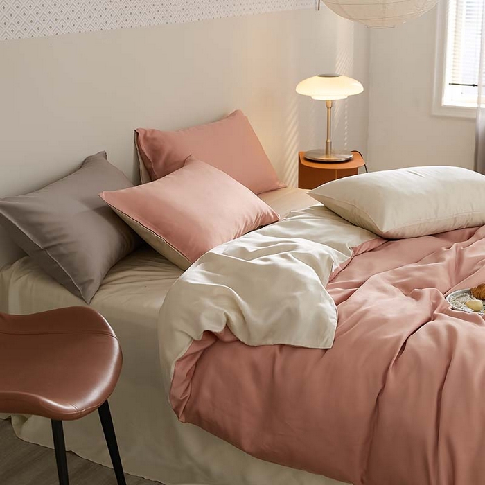 91家纺网 家纺一手货源 找家纺 咏绒家纺工厂店 2025新款60S奥地利兰精天丝轻奢系列（风格三） 芝芝桃桃-极地白