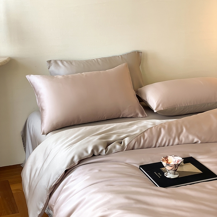 91家纺网 家纺一手货源 找家纺 咏绒家纺工厂店 2025新款60S奥地利兰精天丝轻奢系列（风格三） 夜影凝香-霜华银