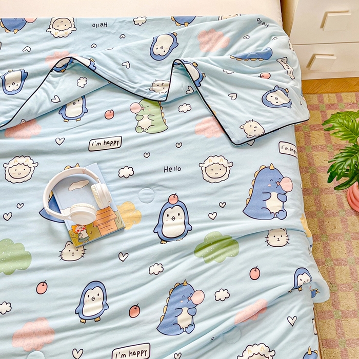 91家纺网 家纺一手货源 找家纺  （不断货 提供买家秀）2025年新款A类母婴级宝宝被子豆豆绒牛奶针织棉被子儿童豆豆被大豆被春秋被 云朵企鹅