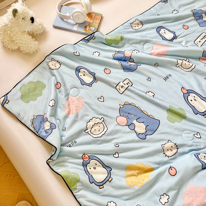 91家纺网 家纺一手货源 找家纺  （不断货 提供买家秀）2025年新款A类母婴级宝宝被子豆豆绒牛奶针织棉被子儿童豆豆被大豆被春秋被 云朵企鹅