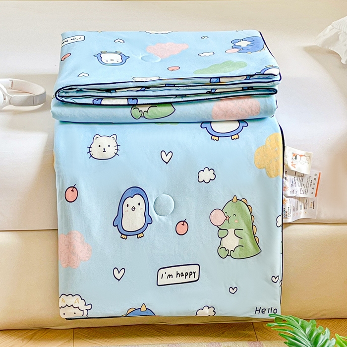 91家纺网 家纺一手货源 找家纺  （不断货 提供买家秀）2025年新款A类母婴级宝宝被子豆豆绒牛奶针织棉被子儿童豆豆被大豆被春秋被 云朵企鹅