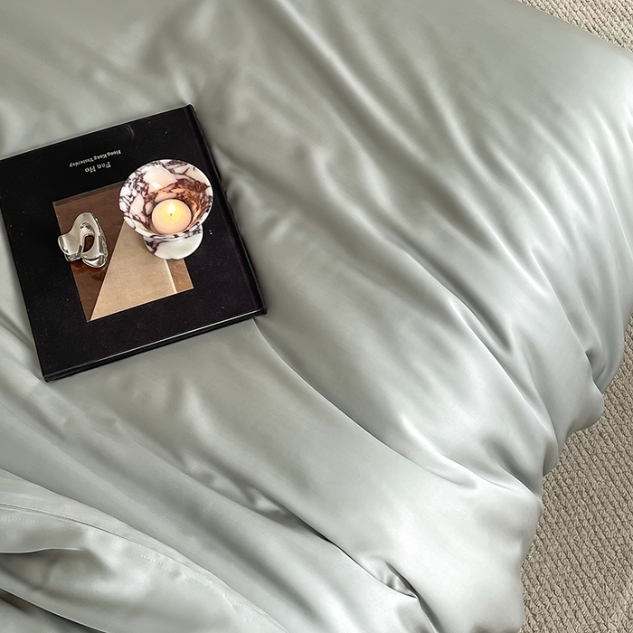 91家纺网 家纺一手货源 找家纺 咏绒家纺工厂店 2025新款60S奥地利兰精天丝轻奢系列（风格三） 云纱灰