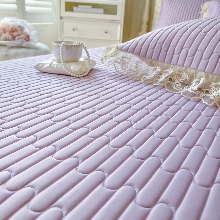 91家纺网 家纺一手货源 找家纺 （总）恋尚 2025新款乳胶凉豆豆凉席席子床裙三件套-奶昔可可【控价155起】