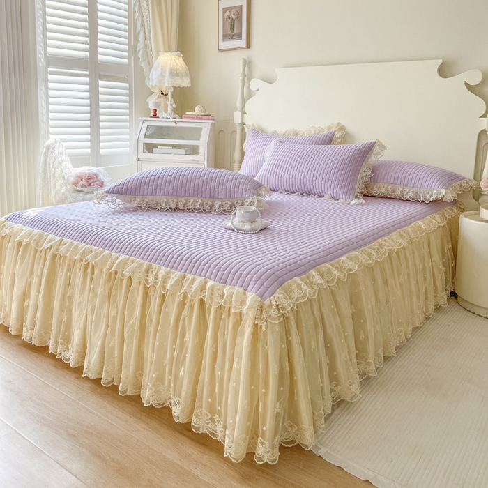 91家纺网 家纺一手货源 找家纺 （总）恋尚 2025新款乳胶凉豆豆凉席席子床裙三件套-奶昔可可【控价155起】