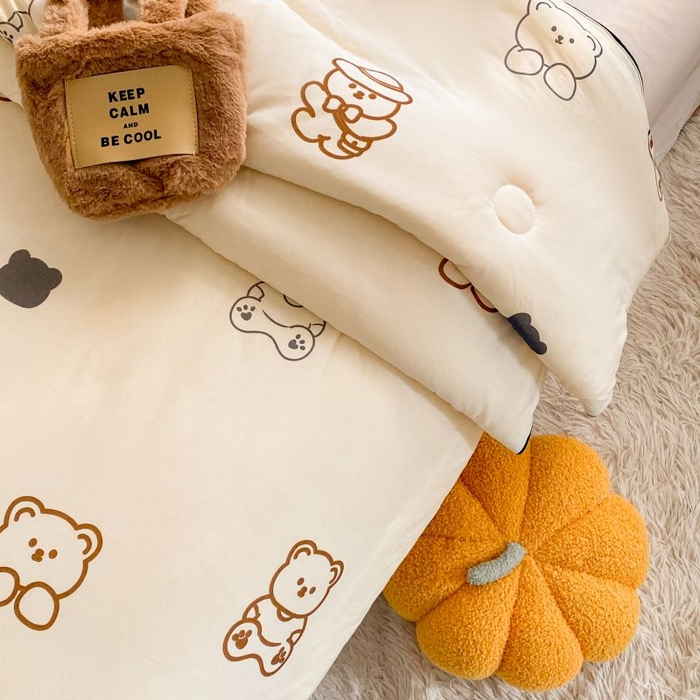 91家纺网 家纺一手货源 找家纺  （不断货 提供买家秀）2025年新款A类母婴级宝宝被子豆豆绒牛奶针织棉被子儿童豆豆被大豆被春秋被 大白熊