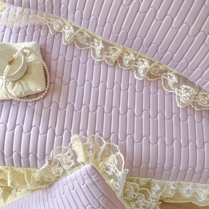 91家纺网 家纺一手货源 找家纺 （总）恋尚 2025新款乳胶凉豆豆凉席席子床裙三件套-奶昔可可【控价155起】