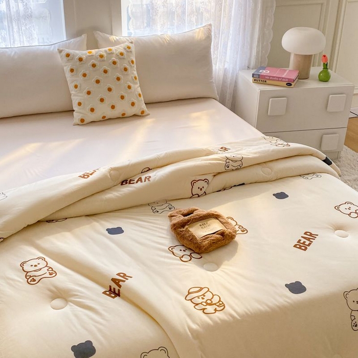 91家纺网 家纺一手货源 找家纺  （不断货 提供买家秀）2025年新款A类母婴级宝宝被子豆豆绒牛奶针织棉被子儿童豆豆被大豆被春秋被 大白熊