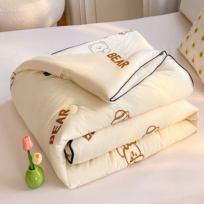 91家纺网 家纺一手货源 找家纺  （不断货 提供买家秀）2025年新款A类母婴级宝宝被子豆豆绒牛奶针织棉被子儿童豆豆被大豆被春秋被 大白熊