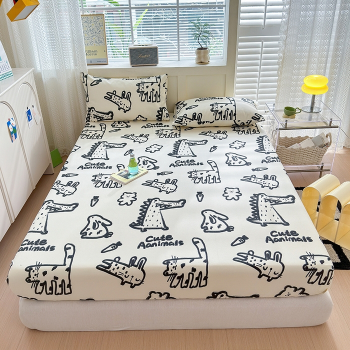 91家纺网 家纺一手货源 找家纺 （总）2025新款老粗布三件套-床笠款