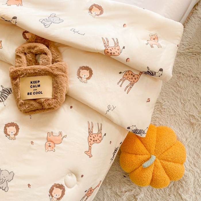 91家纺网 家纺一手货源 找家纺  （不断货 提供买家秀）2025年新款A类母婴级宝宝被子豆豆绒牛奶针织棉被子儿童豆豆被大豆被春秋被 动物乐园