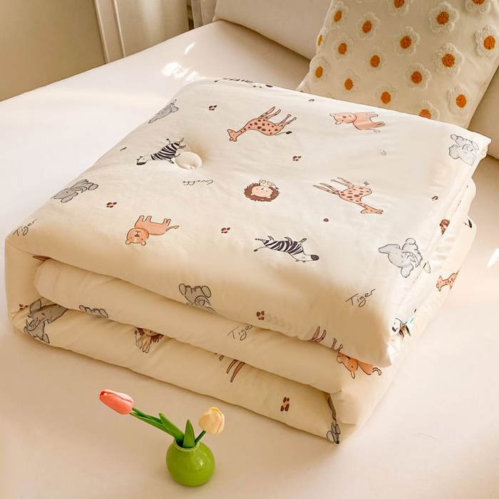 91家纺网 家纺一手货源 找家纺  （不断货 提供买家秀）2025年新款A类母婴级宝宝被子豆豆绒牛奶针织棉被子儿童豆豆被大豆被春秋被 动物乐园