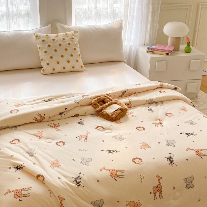 91家纺网 家纺一手货源 找家纺  （不断货 提供买家秀）2025年新款A类母婴级宝宝被子豆豆绒牛奶针织棉被子儿童豆豆被大豆被春秋被 动物乐园