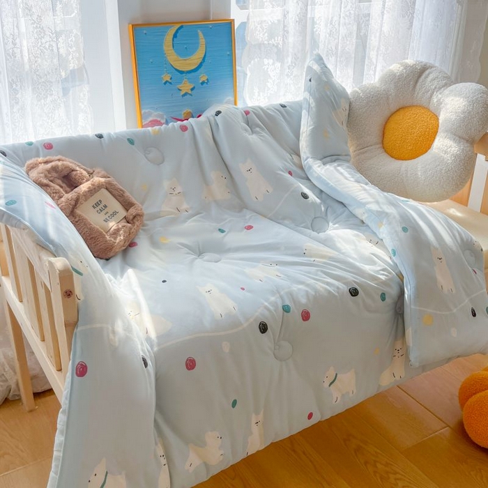 91家纺网 家纺一手货源 找家纺  （不断货 提供买家秀）2025年新款A类母婴级宝宝被子豆豆绒牛奶针织棉被子儿童豆豆被大豆被春秋被 嗨皮狗