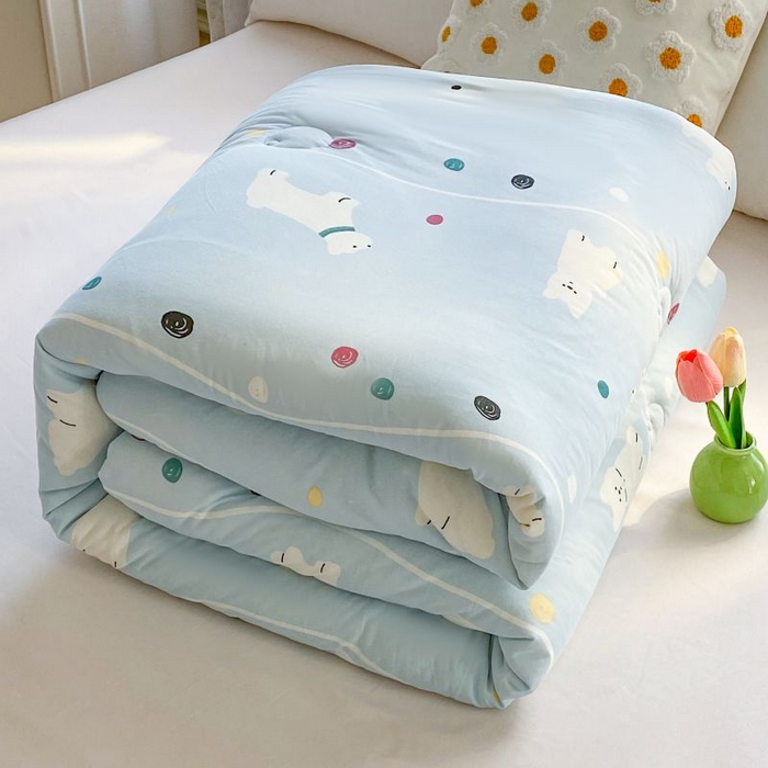 91家纺网 家纺一手货源 找家纺  （不断货 提供买家秀）2025年新款A类母婴级宝宝被子豆豆绒牛奶针织棉被子儿童豆豆被大豆被春秋被 嗨皮狗