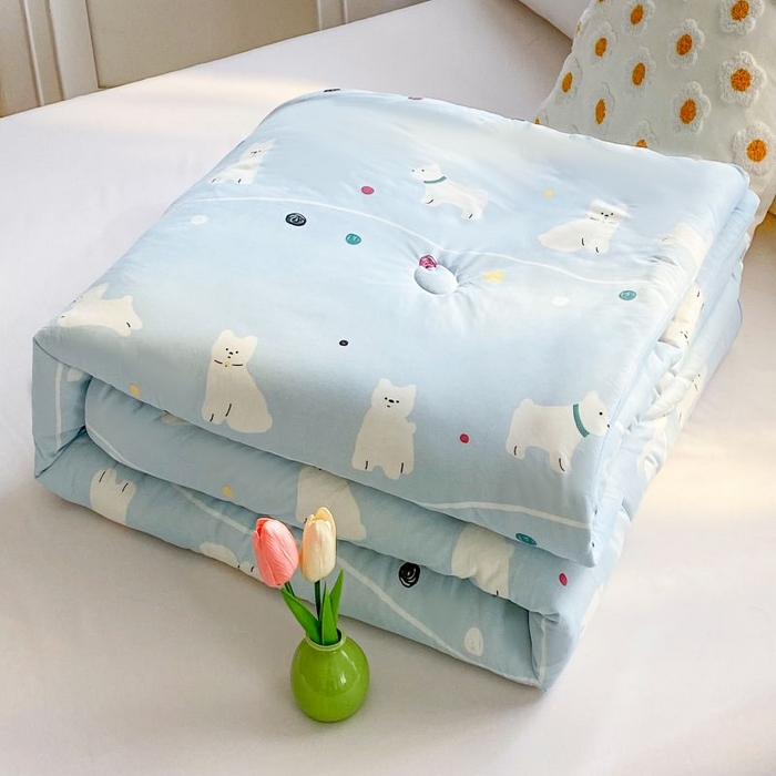 91家纺网 家纺一手货源 找家纺  （不断货 提供买家秀）2025年新款A类母婴级宝宝被子豆豆绒牛奶针织棉被子儿童豆豆被大豆被春秋被 嗨皮狗