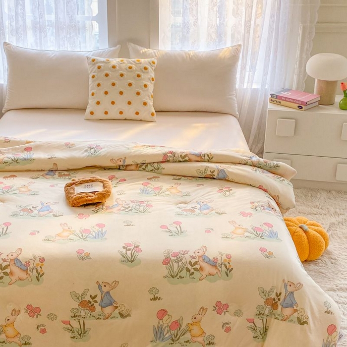 91家纺网 家纺一手货源 找家纺  （不断货 提供买家秀）2025年新款A类母婴级宝宝被子豆豆绒牛奶针织棉被子儿童豆豆被大豆被春秋被 嗨皮兔