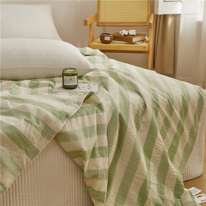 91家纺网 家纺一手货源 找家纺 （总）蜜柚 2025春夏新品简韵A类全棉纯棉色织水洗提花夏被夏凉被空调被