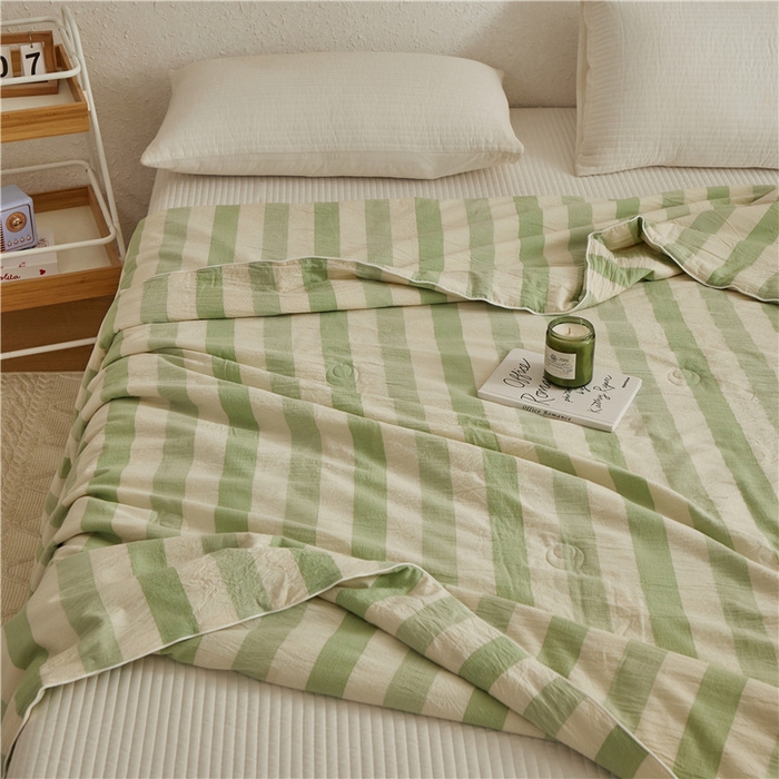 91家纺网 家纺一手货源 找家纺 （总）蜜柚 2025春夏新品简韵A类全棉纯棉色织水洗提花夏被夏凉被空调被