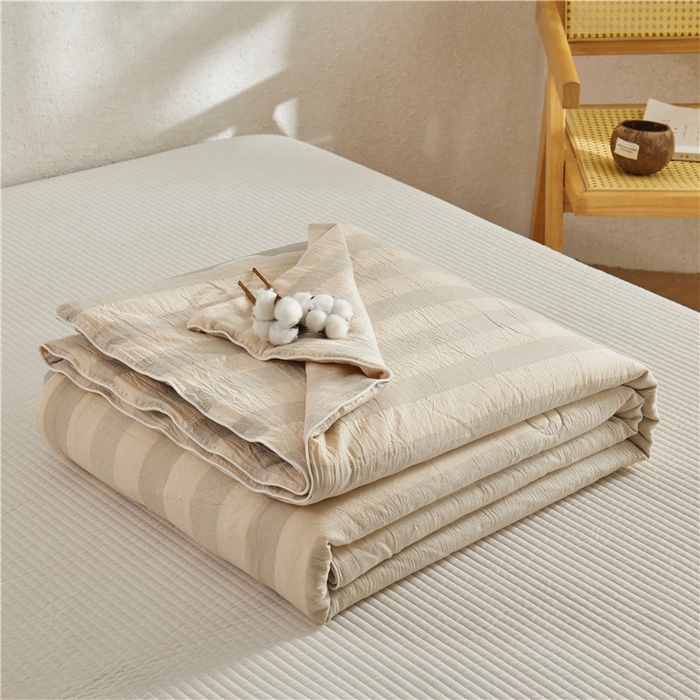 91家纺网 家纺一手货源 找家纺 蜜柚 2025春夏新品简韵A类全棉纯棉色织水洗提花夏被夏凉被空调被 简韵灰