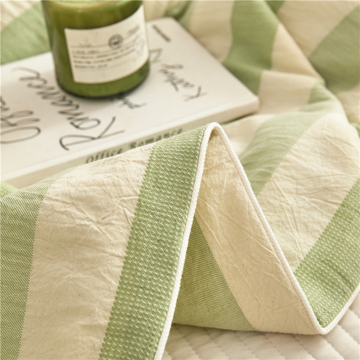 91家纺网 家纺一手货源 找家纺 蜜柚 2025春夏新品简韵A类全棉纯棉色织水洗提花夏被夏凉被空调被 简韵绿