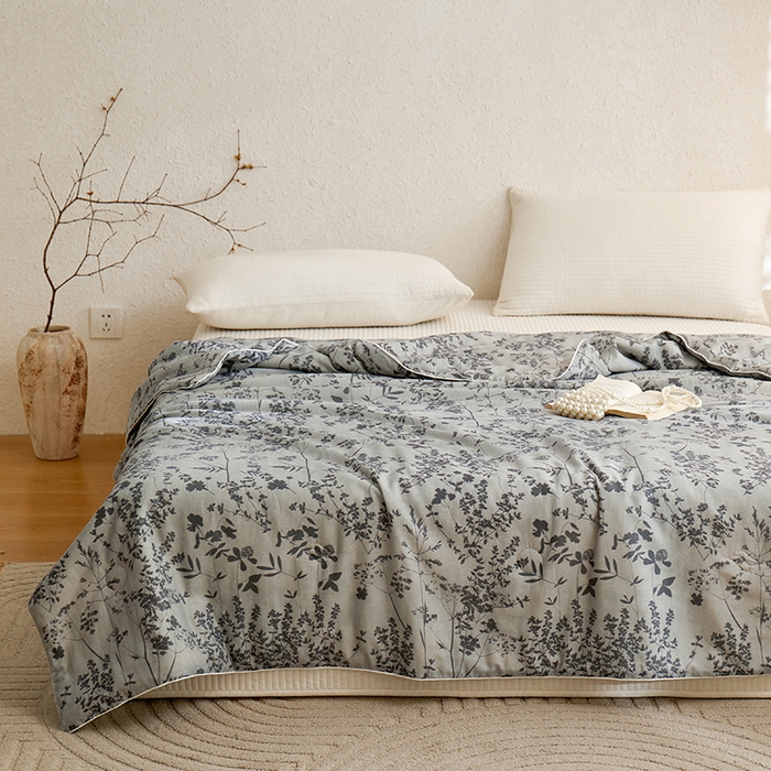 91家纺网 家纺一手货源 找家纺 蜜柚 2025新款赛瑞娜复古系列 A类全棉纯棉60支有氧双层纱复古夏被夏凉被空调被 盛禧