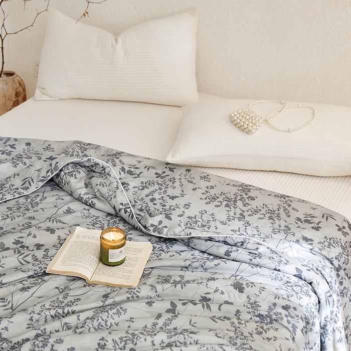 91家纺网 家纺一手货源 找家纺 蜜柚 2025新款赛瑞娜复古系列 A类全棉纯棉60支有氧双层纱复古夏被夏凉被空调被 盛禧